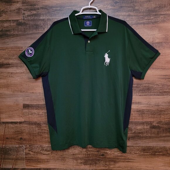 Polo Ralph Lauren Other - Polo Ralph Lauren Shirt Mens XL Wimbledon Championships Big Logo Stretch Preppy